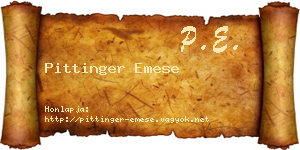 Pittinger Emese névjegykártya